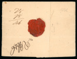 Stamp of Romania » Postal History » Disinfected Mail 1837 Stampless folded letter sheet from Jassy to Mainz,