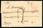 Stamp of Romania » Austrian Levant Post Offices Jassy: 1844 Stampless disinfected entire to Lyon, cancelled by hand struck JASSY 1 NOV. (Tchil Fig. 755) in black