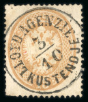 Stamp of Romania » Austrian Levant Post Offices Kustendje: 1863 LV 2s yellow, 5s red, 10s blue and