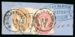 Stamp of Romania » Austrian Levant Post Offices Ploeschti: 1864 LV 5s red and 15s brown, nearly tied