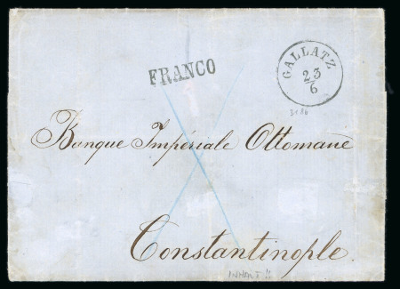Stamp of Romania » Austrian Levant Post Offices Galatz: 1863 Folded entire from Galatz to the Constantinople