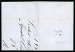 Stamp of Romania » Austrian Levant Post Offices » D.D.S.G. Post Offices 1866-67 17(kr) red, perf. 9 1/2, cancelled by blue "7.4" ds on 1867 folded lettersheet from Sistov