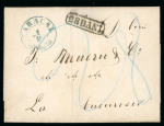 Stamp of Romania » Austrian Levant Post Offices Bucharest: 1869 Stampless entire to Bucharest, posted