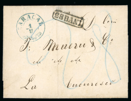 Stamp of Romania » Austrian Levant Post Offices Bucharest: 1869 Stampless entire to Bucharest, posted