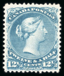 Stamp of Canada 1868-90 "Large Queen" 12 1/2c pale dull blue on medium wove paper, mint large part o.g.