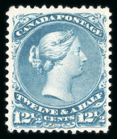 Stamp of Canada 1868-90 "Large Queen" 12 1/2c pale dull blue on medium wove paper, mint large part o.g.