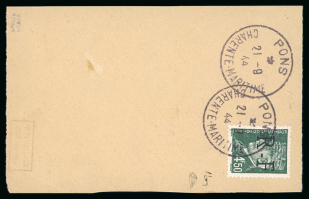 Stamp of France » Libération Pons ( Charente Maritime): type Pétain, Mayer N°37 oblitéré