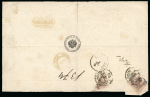 Stamp of Austria » Hungary (Ungarn) 1850, 6 Kreuzer and 6 Kreuzer just half of a stamp (both machine paper, type III)  on 1858 "Retour-Recepisse" return receipt