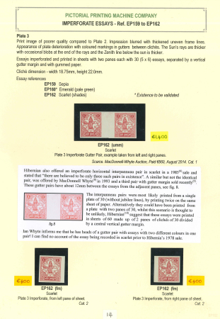 Stamp of Ireland » Essays & Proofs (E1-E167) 1922, Pictorial Printing Company: A selection of 1d