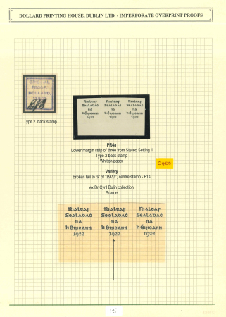 Stamp of Ireland » 1922 Overprint Proofs (PR1-PR29) Proof overprints in black and red for the 5-line format