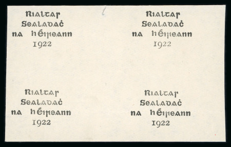 Stamp of Ireland » 1922 Overprint Proofs (PR1-PR29) Proof overprints in black for the 4-line format of