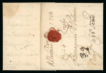 Stamp of Egypt » Early Letters 1712 Ship mail entire from Alexandria to Venice, with manuscript God'd Guard "Che Deo Guarda"