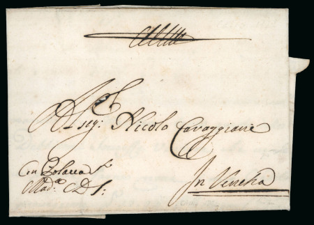 Stamp of Egypt » Early Letters 1732 Ship mail entire from Cairo to Venice, transported by an Italian Ship