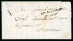Stamp of Egypt » Napoleonic Campaign 1800 (27 Vendre An 7) Large part folded entire with black 2-line "ARM. DE LA MEDNEE / 1re Divon"