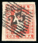 Stamp of India » 1854 Lithographs 1854 lithographs 1/2a, 1a, 2a, eight stamps