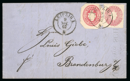 Stamp of Germany 1857-73 German states and Germany Eagle issue, collection of 19 covers