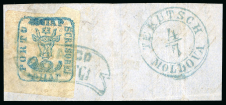 Stamp of Romania » 1858 (1st Nov.) - 1861 Moldavia - Handstruck at Jassy - Imperforate 1858 40pa blue on white paper full to very wide margins