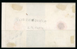Stamp of Colombia » States - Bolivar 1872 10c red diagonal bisect, with fine margins, pen cancelled, on folded letter