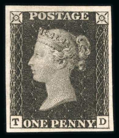 Stamp of Great Britain » 1840 1d Black and 1d Red plates 1a to 11 1840 1d. black pl.1a. TD, matched pair of imprimaturs