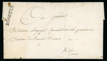 Stamp of Egypt » Napoleonic Campaign c1800 Folded entire from Rosette to Cairo, bearing superb strike in black of the "ROSETTE" straight line hs