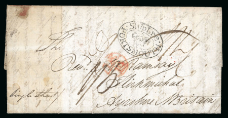Stamp of Egypt » Napoleonic Campaign 1801 (6.8) Folded entire from written on board His Majesty's Ship Europa, Egypt, sent to Scotland