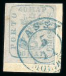Stamp of Romania » 1858 (1st Nov.) - 1861 Moldavia - Handstruck at Jassy - Imperforate 1858 40pa blue, eight very fine singles, of which 4 on white paper and 4 on bluish paper