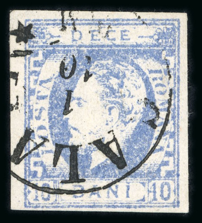 Stamp of Romania » King Carol 1871 - "With Beard" Imperforate 1871 10b, type II, ultramarine and the rare Prussian blue, two very fine examples