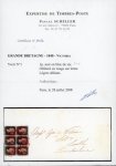 Stamp of Great Britain » 1840 1d Black and 1d Red plates 1a to 11 1840 1d black pl.4 GH/HJ block of six on entire from Halifax