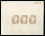 Stamp of Great Britain » Line Engraved Essays, Plate Proofs, Colour Trials and Reprints 1840 "Rainbow" Colour Trials: The first trial plate of three (May 1840) in blue-black on smaller crown watermark paper