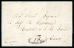 Stamp of Egypt » Posta Europea 1845 (8.3) Folded entire written from "Larnica, Cipro", struck in transit by type I black "POSTA EUROPEA / IN ALESSANDRIA D'EGITTO" oval