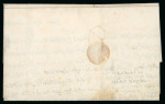 Stamp of Egypt » Posta Europea 1847 (23.10) Folded entire from Cairo to Alexandria, with type I blue "POSTA EUROPEA / IN CAIRO D'EGITTO" oval