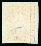 Stamp of Chile 1853 5c brown-red, London printing on blued paper, superb example