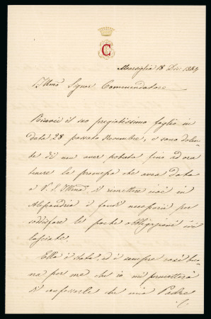 Stamp of Egypt » Posta Europea 1864 (18.8) Letter  written on printed stationery "Administrazione della Posta Europea / EGITTO / Direzione / Direzione Generale"
