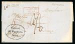 Stamp of Egypt » Private Carriers and Forwarding Agents 1839 (8.2) Folded lettersheet from London to Calcutta with oval "Care of Mr. Waghorn / Suez" hs (Smith Type 3) in black