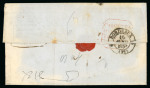 Stamp of Egypt » Private Carriers and Forwarding Agents 1839 (8.2) Folded lettersheet from London to Calcutta with oval "Care of Mr. Waghorn / Suez" hs (Smith Type 3) in black