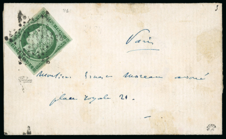 Stamp of France » Type Cérès de 1849-1850 1850, Cérès non dentelé 15 centimes vert foncé Y&T