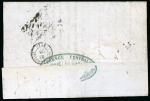 Stamp of France » Type Cérès de 1849-1850 1852 - Lettre pour les Etats Unis combinaison du n°2b 15