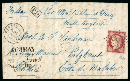 Stamp of France » Type Cérès de 1849-1850 1852 - Très belle lettre affranchie avec un 1 franc Cérès à destination de Palghaut