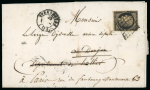 Stamp of France » Type Cérès de 1849-1850 1849, 20 centimes noir oblitération cachet à date de Strasbourg