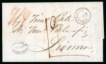 Stamp of Egypt » Private Carriers and Forwarding Agents 1856 (5.10) Folded entire from Alexandria with small black oval "FORWARDED BY MESSRS / BRIGGS & Co."