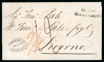 Stamp of Egypt » Private Carriers and Forwarding Agents Briggs & Co: 1857 (19.1) Folded entire from Alexandria with black oval "FORWARDED BY MESSRS / BRIGGS & Co."