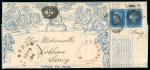 Stamp of Great Britain » 1840 Mulreadys & Caricatures » 2d Lettersheets and Envelopes 1840 2d Mulready Lettersheet uprated with two 1841 2d blue pl.3 tied by London "17" numerals