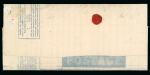 Stamp of Great Britain » 1840 Mulreadys & Caricatures » 2d Lettersheets and Envelopes 1840 2d Mulready Lettersheet uprated with two 1841 2d blue pl.3 tied by London "17" numerals