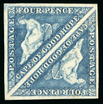 Stamp of South Africa » Cape of Good Hope 1863-64 De La Rue 4d steel-blue, unused pair