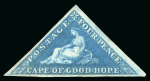 Stamp of South Africa » Cape of Good Hope 1853 Perkins Bacon 4d blue, on slightly blued paper,