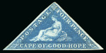 Stamp of South Africa » Cape of Good Hope 1853 Perkins Bacon 4d blue, on slightly blued paper, unused pair