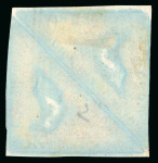Stamp of South Africa » Cape of Good Hope 1853 Perkins Bacon 1d deep brick-red, on deeply blued paper, used pair
