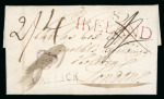 Stamp of Ireland » Pre-Stamp Postal History » Early Period - 1657-1784 1800 (August 31st) Folded entire showing a large London 2-line "S/IRELAND" in red