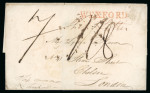 Stamp of Ireland » Pre-Stamp Postal History » Independant Post Office Period - 1784-1831 1808 (January) Folded entire per "ship Amman Liverpool" with straight line "WEXFORD" in red and manuscript "Ship Letter"