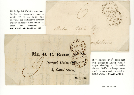 Stamp of Ireland » Pre-Stamp Postal History » Independant Post Office Period - 1784-1831 1819 (April 4/5th) Folded entire sent from Belfast